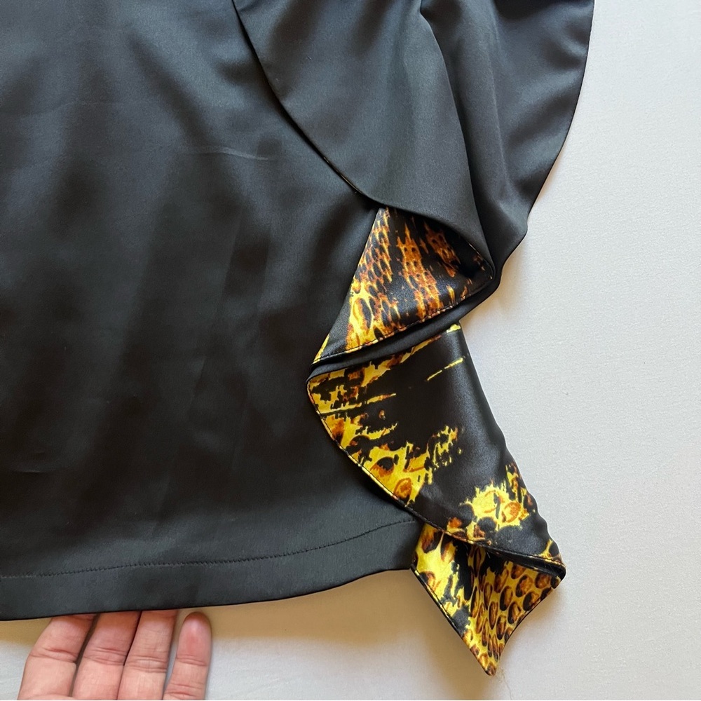 Just Cavalli Roberto Black Ruffle Python Snake Re… - image 4